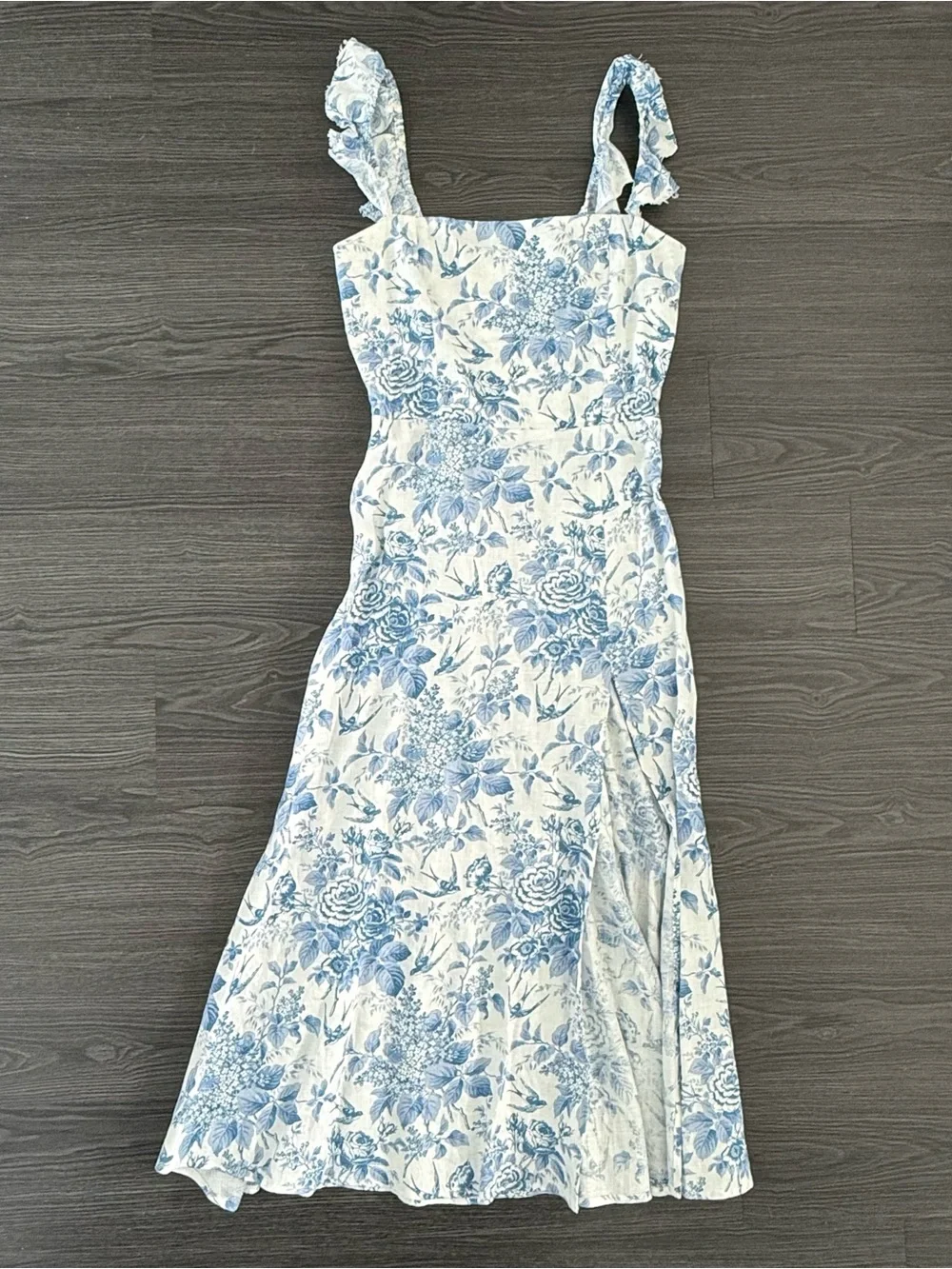 Reformation Blue Toile Spaulding Dress - Picture 6 of 12